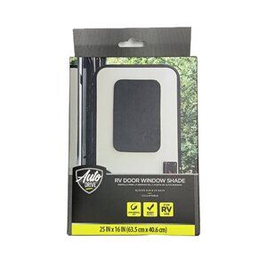 Auto Drive RV Door Window Shade Black 25x16 Universal Fit Sun & Privacy 1-Pack